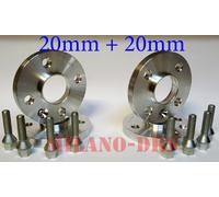 4 DISTANZIALI RUOTA 20+20mm RENAULT WIND Bullone CONICO+KIT ANTIFURTO