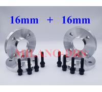 4 DISTANZIALI RUOTA16+16mm MINI COOPER R55-R56-R57-R58-R59 BULLONI BLACK+KIT ANT