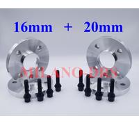 4 DISTANZIALI RUOTA16+20mm MINI COOPER R55-R56-R57-R58-R59 BULLONI BLACK+KIT ANT