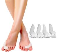 4 distanziatori per dita dei piedi, Separatore Dita Piede, per la correzione dell'alluce valgo, stecche per dita sovrapposte in silicone che aiutano ad alleviare il dolore dell'alluce a martello