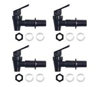 4 distributori di bevande, rubinetto nero, in plastica, per erogatore di acqua e tanica, per succhi di birra, vino, per alimenti per bevande fredde e calde