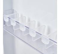 4 divisori per frigorifero, in plastica, per riporre bottiglie e bottiglie, organizer per spostarsi e regolare liberamente separatori antiscivolo, plastica resistente, lavabile, risparmia spazio