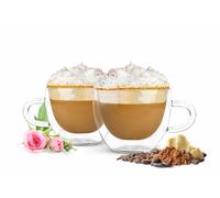 4 Doppia Parete Cappuccino Tazze Con Henkel 290ml Bicchieri Caffè da Tè