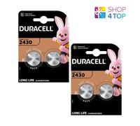 4 DURACELL CR2430 Litio batteries 2BL 3V a Moneta DL2430 ECR2430 Exp 2033 Nuovo