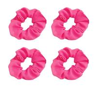 4 elastici morbidi per capelli, in tinta unita, elastici per coda di cavallo, accessori per feste anni '80, per donne e ragazze (rosso rosa)