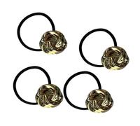 4 elastici per capelli alla moda in lega con ciondolo a forma di rosa, accessori per coda di cavallo, accessori per tutti i giorni e per feste