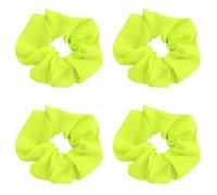 4 elastici per capelli fluo, accessori per capelli anni '80, morbidi elastici per capelli, elastici per capelli e supporti per coda di cavallo, per donne e ragazze (giallo)