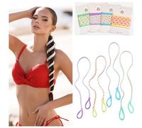 4 elastici per capelli intrecciati a spirale da 73,7 cm, per sport, palestra, yoga, attività in spiaggia, antiscivolo, elastici per coda di cavallo, per donne e ragazze, colori assortiti