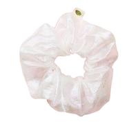 4 elastici per capelli laser da donna, in raso, per capelli Candy Color Scrunchies, morbido elastico, in tessuto, per coda di cavallo, senza danni ai capelli, per tutti i giorni, bianco latte