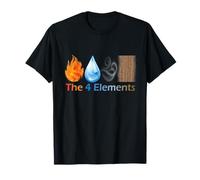 4 elementi: fuoco, acqua, aria, terra. Maglietta