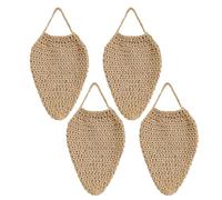 4 esche per vespe, 20,3 x 35,6 cm, finto uncinetto da appendere, pratico deterrente per patio, giardino, cortile, grondaia, trappole marrone chiaro da appendere all'aperto