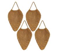 4 esche per vespe, 20,3 x 35,6 cm, finto uncinetto da appendere, pratico deterrente per patio, giardino, cortile, grondaia, trappole marroni da appendere all'aperto