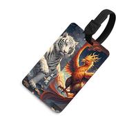 4 etichette per bagagli Great Divine Beasts, con carta d'identità, etichette resistenti per borse da viaggio, impermeabili, per valigie, zaini e custodie da viaggio, stile nero