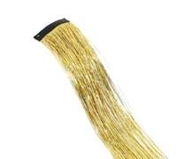 4 extension per capelli sintetici con clip, accessori per capelli per ragazze, ciocche di capelli colorate, 50 cm, per donne, ragazze, feste, festival, cosplay, oro