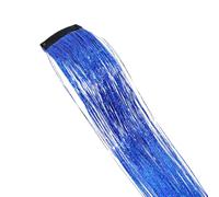 4 extension per capelli sintetici con clip, accessori per capelli per ragazze, ciocche di capelli colorate, 50 cm, per donne, ragazze, feste, festival, cosplay, blu reale