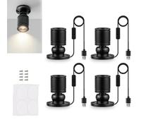 4 Faretti Con Display A Led, Mini Faretto Led Regolabile Usb Alimentato Mini Faretti Dimmerabili Da 5 V Faretti Con Display A Led Per Vetrina Di Gioielli Portico D'ingresso (Luz De La Naturaleza)