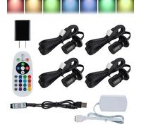 4 faretti da incasso LED Mini Spot 1W 180° per uso interno con telecomando Bluetooth, faretti LED RGB in alluminio, illuminazione per quadri per corridoi, negozi, vetrine per gioielli