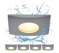 Faretto da incasso a LED Lampada da soffitto Faretto da incasso dimmerabile tramite interruttore Luce da incasso, bianco, alluminio, 5,5W 350lm bianco caldo, LxPxH 8x8x3 cm, set di 4