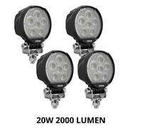 4 FARETTI LED ROTONDO 20W 2000 LUMEN VX100-WD FUORISTRADA BARCA AUTO 4X4