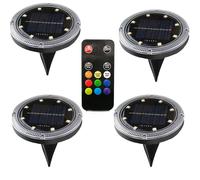 4 faretti solari 8 led con picchetto rgb+ww 1,5 watt luci decorative x esterno [EEK: A+++]