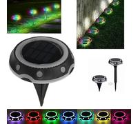 4 FARETTO LAMPADA LED RGB SOLARE DA ESTERNO GIARDINO PICCHETTO SEGNAPASSI TA-125 [EEK: A+]