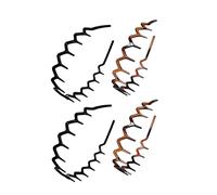 4 fasce a zigzag con denti per donne e ragazze, pettine ondulato in plastica nera a zig zag accessori per capelli