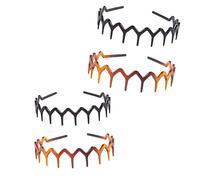 4 fasce a zigzag con denti per donne e ragazze, pettine per capelli ondulati in plastica a zig zag nero pettine per capelli per donne uomini ragazze accessori
