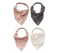 4 Fasce Elastiche Floreali Per Capelli, Foulard Elastico In Stile Bohemien, Sciarpe Triangolari Floreali Sottili, Piccoli Accessori Per Capelli Freschi Quotidiani.