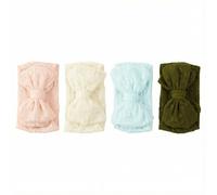 4 fasce elastiche morbide per capelli, accessori per capelli a doppio strato con fiocco in rete, fasce per capelli per neonati, fasce per capelli testurizzate, per bambine e ragazze, abbigliamento