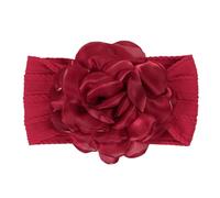 4 fasce elastiche per capelli, 8 x 16 cm, per neonati, in nylon, con fiori di chiffon, per neonati, neonati, colore rosso