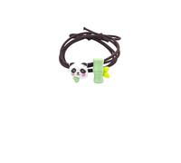 4 fasce for capelli simpatico cartone animato piccolo panda for ragazze. Fascia elastica versatile for coda di cavallo alta(Panda bamboo)