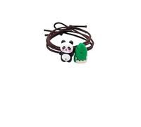 4 fasce for capelli simpatico cartone animato piccolo panda for ragazze. Fascia elastica versatile for coda di cavallo alta(Panda bambooshoots)
