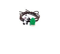 4 fasce for capelli simpatico cartone animato piccolo panda for ragazze. Fascia elastica versatile for coda di cavallo alta(Crookedpanda bambooshoots)