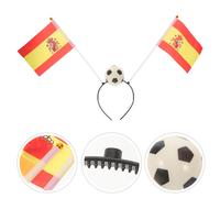 4 fasce per capelli con bandiere della Spagna da calcio - Mini fermagli per