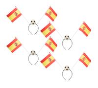 4 fasce per capelli con bandiere della Spagna da calcio - Mini fermagli per