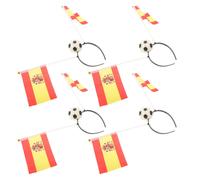 4 fasce per capelli con bandiere della Spagna da calcio - Mini fermagli per