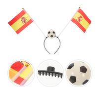 4 fasce per capelli con bandiere della Spagna da calcio - Mini fermagli per