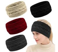 4 fasce per capelli da donna, invernali, calde, per l'inverno, per la corsa, l'allenamento, lo sci