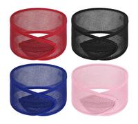 4 fasce per capelli in rete, 4 colori più spessi e morbidi, per donne nere, calotta elastica regolabile per capelli lunghi e corti, antiscivolo, lavabili, per trucco, lavaggio e spa