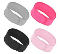 4 fasce per capelli traspiranti, spesse e morbide, per donne nere, calotta elastica regolabile, per capelli lunghi e corti, antiscivolo, lavabili, per trucco, lavaggio e spa