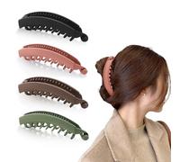 4 fermagli grandi a banana per capelli a forma di coda di cavallo, a banana, stile vintage, per capelli grandi e spessi, per donne e ragazze (combinazione di colori 4)