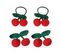 4 fermagli per capelli a forma di ciliegia rossa, stile vintage, per adulti, donne, ragazze, 1 pezzo (confezione da 1), in cotone e acrilico, clip per capelli