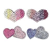 4 fermagli per capelli a forma di cuore per ragazze, design a doppio cuore con cuori rosa e blu, perfetti per bambini, ragazze e adolescenti