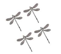 4 fermagli per capelli a forma di libellula, color argento, stile retrò, anticato, per acconciature da sposa, accessori per capelli per ragazze e donne, forcine per capelli francesi