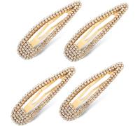 4 fermagli per capelli con strass a goccia d'acqua e cristalli, fermagli per capelli in metallo con becco d'anatra scintillanti accessori per capelli da donna oro