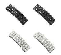 4 fermagli per capelli con strass neri e argentati, fermagli per capelli rettangolari decorativi, fermagli per capelli coreani, accessori per capelli per feste, matrimoni, tutti i giorni, ragazze