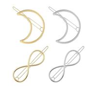 4 fermagli per capelli da donna, fermagli per capelli figura 8, accessori per capelli lunari, fermagli per capelli in metallo da donna, fermagli per capelli per lo styling da donna