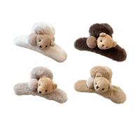 4 fermagli per capelli grandi a tema orso peluche adorabile per donne, morbidi e confortevoli, da saldamente per l ' accessorio quotidiano fermaglio per capelli ' orso dei cartoni