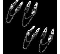 4 fermagli per capelli in metallo argentato con catena a forma di cuore e croce, con ciondolo, accessori per capelli per ragazze, accessori per lo styling dei capelli, cura dei capelli