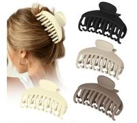 4 fermagli per capelli in plastica a doppia fila, 10 cm | Per capelli sottili e spessi, clip a mascella opache per tutte le texture dei capelli, accessori per capelli per donne e
